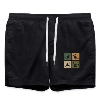 Kanupolo Canoe Polo Spieler Retro Style - Badeshorts - Schwarz - Vorne - AI Model Male 185 light (185cm)