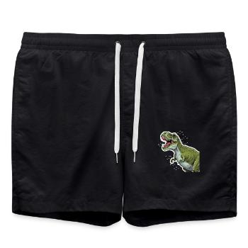 T-Rex Dinosaur Kids Tshirt - Swim Trunks - black - Front - AI Model Male 185 light (185cm)