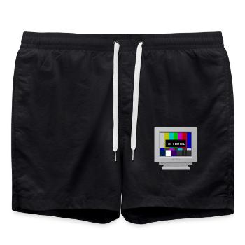 CRT design -No signal (bands) - Swim Trunks - black - Front - AI Model Male 185 light (185cm)