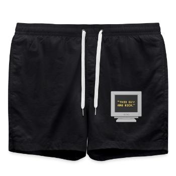 CRT Design - Dieser Kerl ist krank - Badeshorts - Schwarz - Vorne - AI Model Male 185 light (185cm)