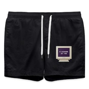 CRT Design - Ein Gewinner sind Sie - Badeshorts - Schwarz - Vorne - AI Model Male 185 light (185cm)