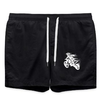 Motorsport Hobby Off-Road Machine in Jump - Swim Trunks - black - Front - AI Model Male 185 light (185cm)