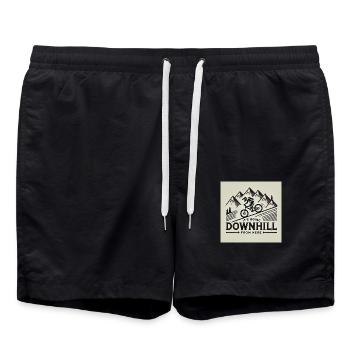 Downhill Mountain Biking! - Swim Trunks - black - Front - AI Model Male 185 light (185cm)