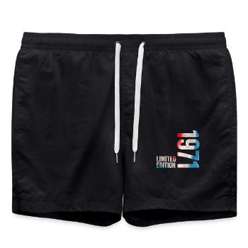 1971 Limited Edition Birthday Gift 1971 - Swim Trunks - black - Front - AI Model Male 185 light (185cm)