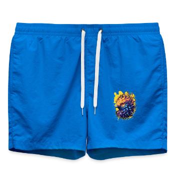 Fiery Phoenix Bird Art - Swim Trunks - cobalt blue - Front