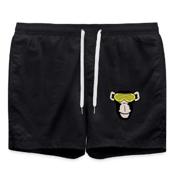Funky Sonnenbrille Gorilla Cooler Party Affe Spaß - Badeshorts - Schwarz - Vorne - AI Model Male 185 light (185cm)