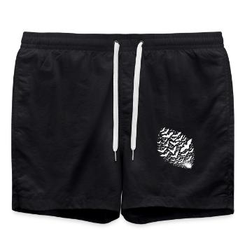 Flying bats as a large swarm - Swim Trunks - black - Front - AI Model Male 185 light (185cm)