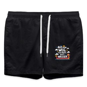 Aus dem Weg, ich muss aufs Wasser - Badeshorts - Schwarz - Vorne - AI Model Male 185 light (185cm)