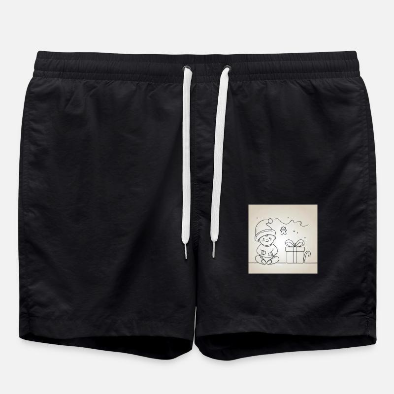 Santa's Baby Christmas - Swim Trunks - black
