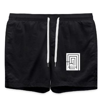 Alhamdulillah - Short de bain - noir - Devant - AI Model Male 185 light (185cm)