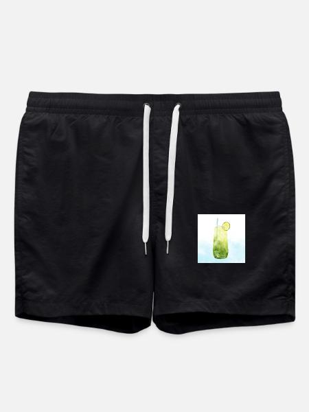 Refreshing Lime Cocktail Art - Swim Trunks - black