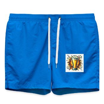 Power Bier Comic - Badeshorts - Cobalt blue - Vorne