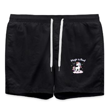 Magic Is Real Unicorn Inspiration Art for Dreamers - Swim Trunks - black - Front - AI Model Male 185 light (185cm)