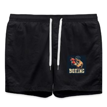 boxing fighter schwarz - Badeshorts - Schwarz - Vorne - AI Model Male 185 light (185cm)