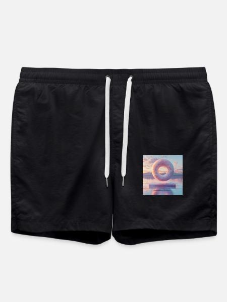 3D Levitating Donut - Swim Trunks - black