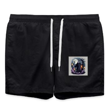 Scary Ghost - Halloween collection - Badeshorts - Schwarz - Vorne - AI Model Male 185 light (185cm)