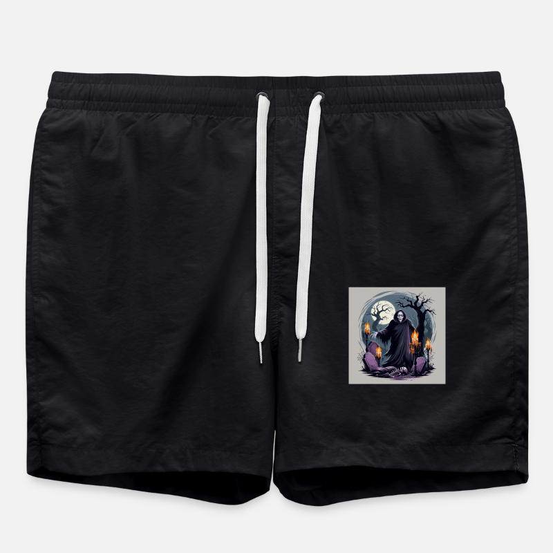 Scary Ghost - Halloween collection - Swim Trunks - black