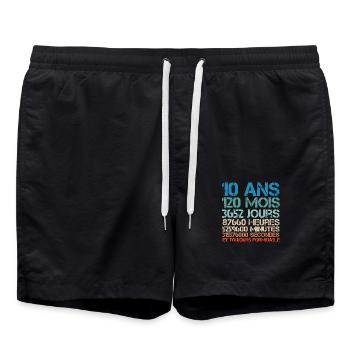 Geschenke zum 10. Geburtstag, 10 Jahre alte Jungen Mädchen - Badeshorts - Schwarz - Vorne - AI Model Male 185 light (185cm)