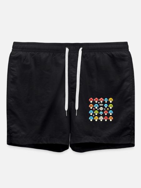 Pilze - Badeshorts - Schwarz