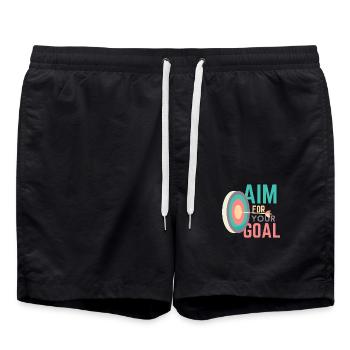 Aim for your Goal - Swim Trunks - black - Front - AI Model Male 185 light (185cm)