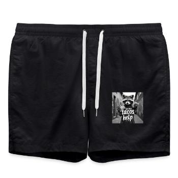 Life's hard tacos help - Swim Trunks - black - Front - AI Model Male 185 light (185cm)
