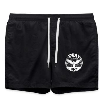 Pray Up - Swim Trunks - black - Front - AI Model Male 185 light (185cm)