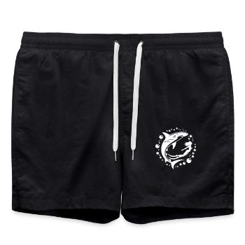 Requin-marteau et plongeur dansant sous l’eau - Short de bain - noir - Devant - AI Model Male 185 light (185cm)