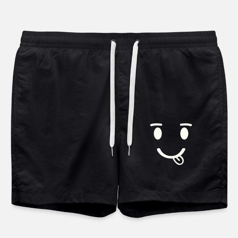 Smileface - Swim Trunks - black