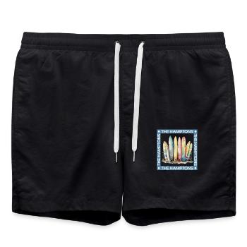 The Hamptons surfing - Swim Trunks - black - Front - AI Model Male 185 light (185cm)