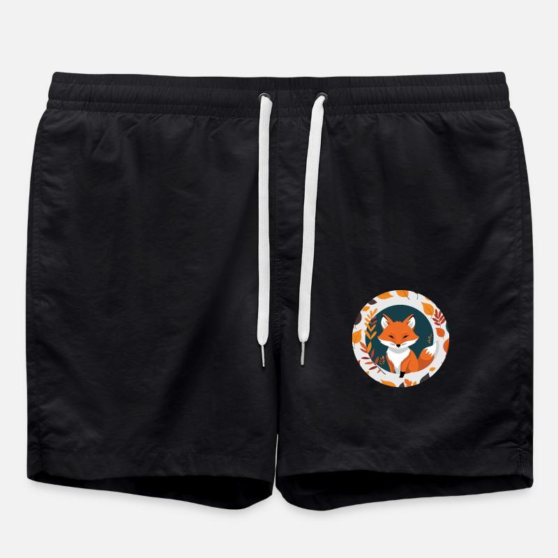 Fuchs im Herbst #9 - Badeshorts - Schwarz