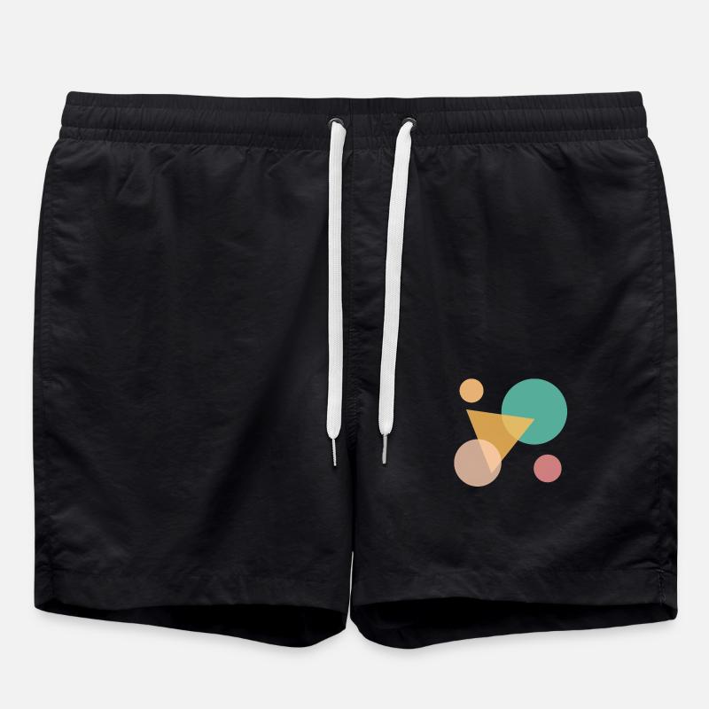 Moderne Abstrakte Geometrische - Badeshorts - Schwarz