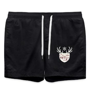 Schneeflocke - Badeshorts - Schwarz - Vorne - AI Model Male 185 light (185cm)