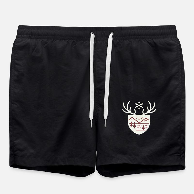Schneeflocke - Badeshorts - Schwarz