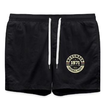 Vintage November 1971 - Birthday November 1971 - Swim Trunks - black - Front - AI Model Male 185 light (185cm)