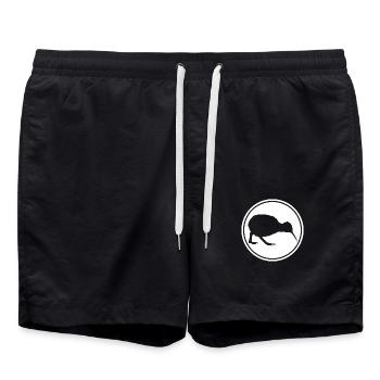 Kiwi - Neuseeland - Nouvelle-Zélande - Maori - Aotearoa - Short de bain - noir - Devant - AI Model Male 185 light (185cm)