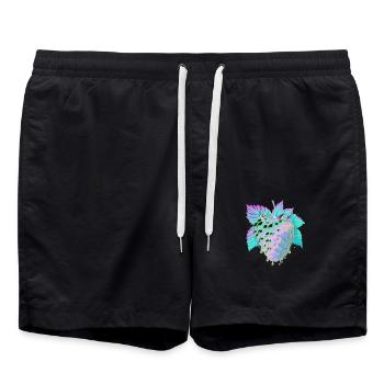 Flüssige psychedelische Himbeere - Badeshorts - Schwarz - Vorne - AI Model Male 185 light (185cm)