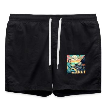 Mozart était franc-maçon - Short de bain - noir - Devant - AI Model Male 185 light (185cm)
