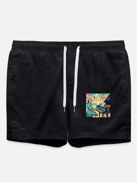 Mozart was a Freemason - Swim Trunks - black