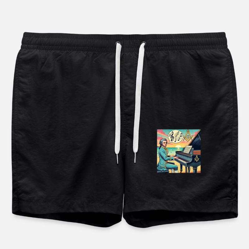 Mozart was a Freemason - Swim Trunks - black