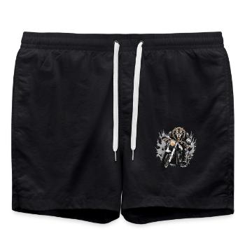 Lion Motorcycle Biker Beast - Swim Trunks - black - Front - AI Model Male 185 light (185cm)