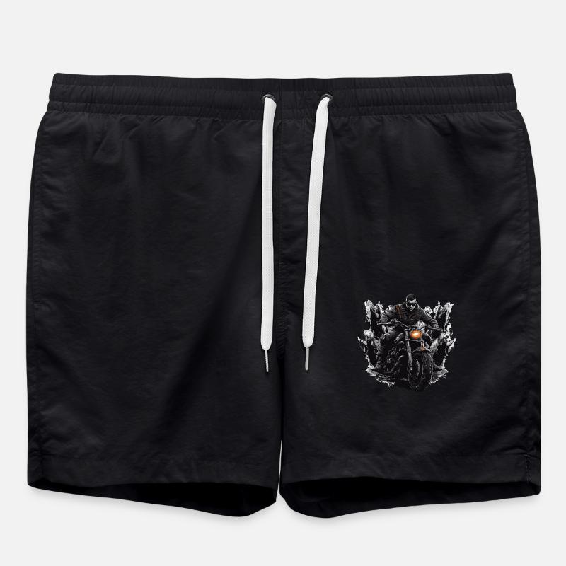 Motorcycle Biker - Swim Trunks - black