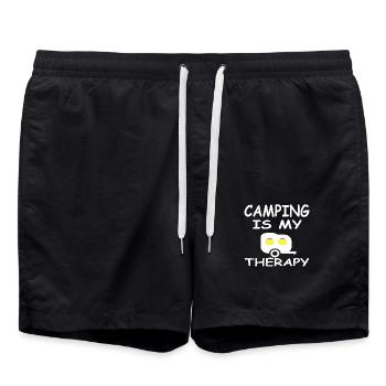 Camping - Badeshorts - Schwarz - Vorne - AI Model Male 185 light (185cm)