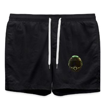 Schlanker futuristischer Helm - Badeshorts - Schwarz - Vorne - AI Model Male 185 light (185cm)