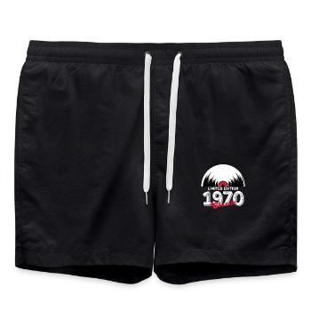 Limited edition 1970 Classic vinyl - Swim Trunks - black - Front - AI Model Male 185 light (185cm)