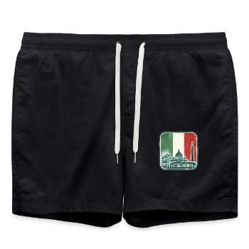Italienische Flagge Wahrzeichen Silhouette - Badeshorts - Schwarz - Vorne - AI Model Male 185 light (185cm)