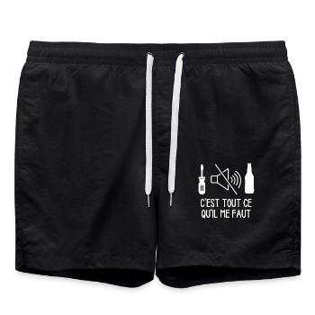 TOURNEVIS SILENCE Bière EST TOUT CE QU IL ME FAUT - Short de bain - noir - Devant - AI Model Male 185 light (185cm)