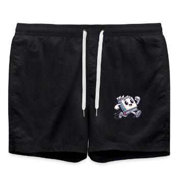 30 Years Flew By Cartoon Book Design - Swim Trunks - black - Front - AI Model Male 185 light (185cm)