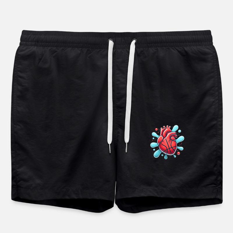 Coeur Basketball Splash Graphique - Short de bain - noir