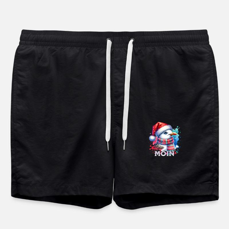 Moin Möwe Weihnachten - Badeshorts - Schwarz