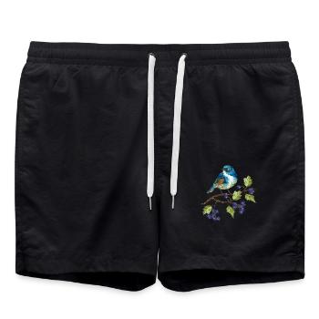 Colorful bird - Swim Trunks - black - Front - AI Model Male 185 light (185cm)